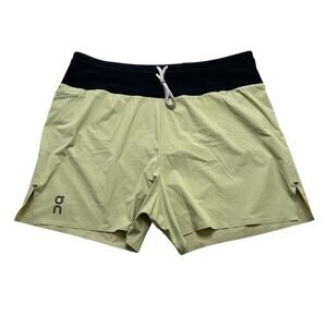 On Running Ultra Shorts Men’s Large Yellow Black Swiss Engineering gym workout